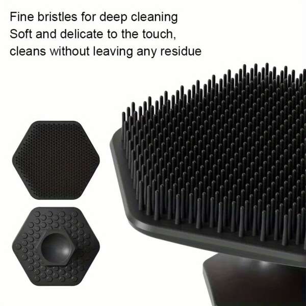 4pcs Silicone Body Brush Set - Long Handle Back Cleaning Brush, Gentle Hair and Facial Brush, Handheld Bath Brush - Non-Electric, Non-Slip Handle, Deep Cleaning and Massage Tool - Image 9