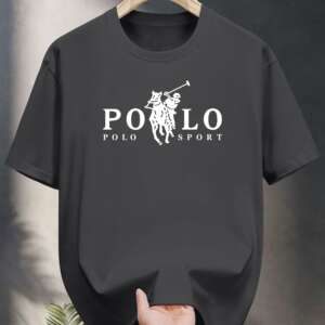 Men's Heavyweight 200gsm 100% Cotton Sport Graphic T-Shirt - Black Crew Neck Casual Tee for Everyday & Formal Summer Outfits - Breathable Everyday Essential Shirt